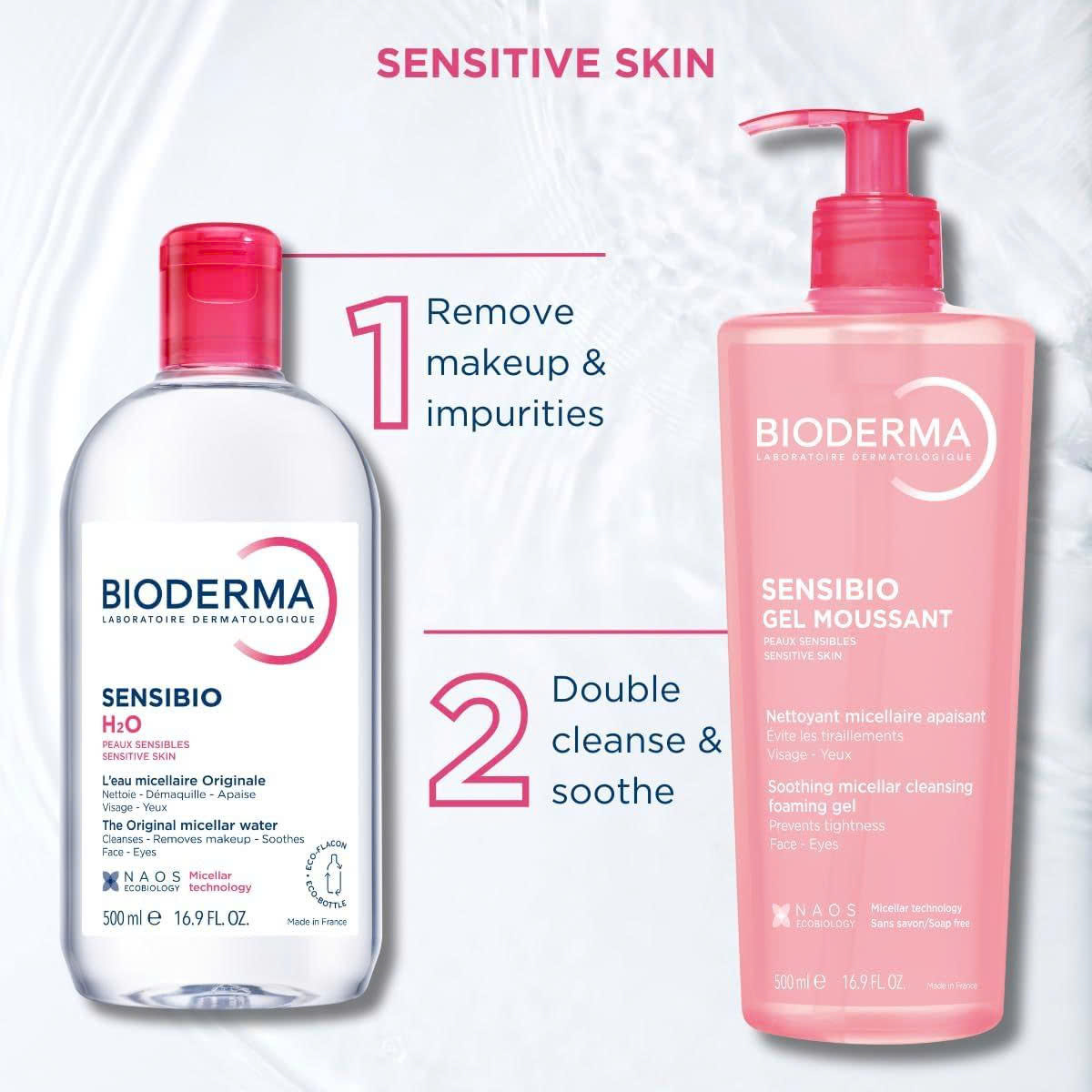 Tẩy Trang BIODERMA Sensibio Hồng 500ml - Nội Địa Pháp