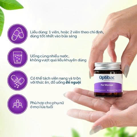Men vi sinh Optibac For Women bổ sung lợi khuẩn cho nữ, 30 viên