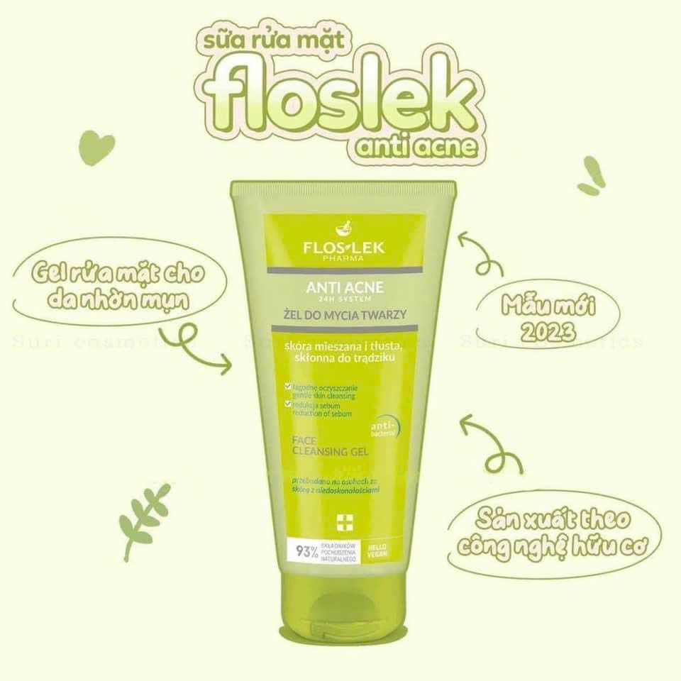Sữa rửa mặt cho da dầu mụn Floslek - Nhập Khẩu 200ml