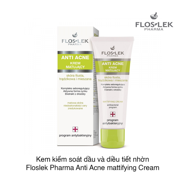 Kem dưỡng Floslek - Anti acne 24h  Mattifying Cream 50ml - Nhập Khẩu 50ml