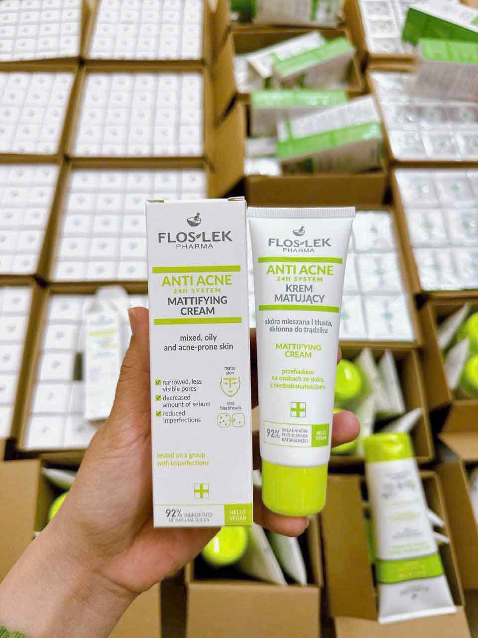 Kem dưỡng Floslek - Anti acne 24h Mattifying Cream 50ml - Nhập Khẩu 50ml