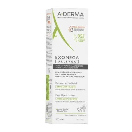 A-DERMA Kem Dưỡng Aderma Exomega Allergo Emollient Balm Cho Da Khô, Rất Khô, Da Cơ Địa 200ML