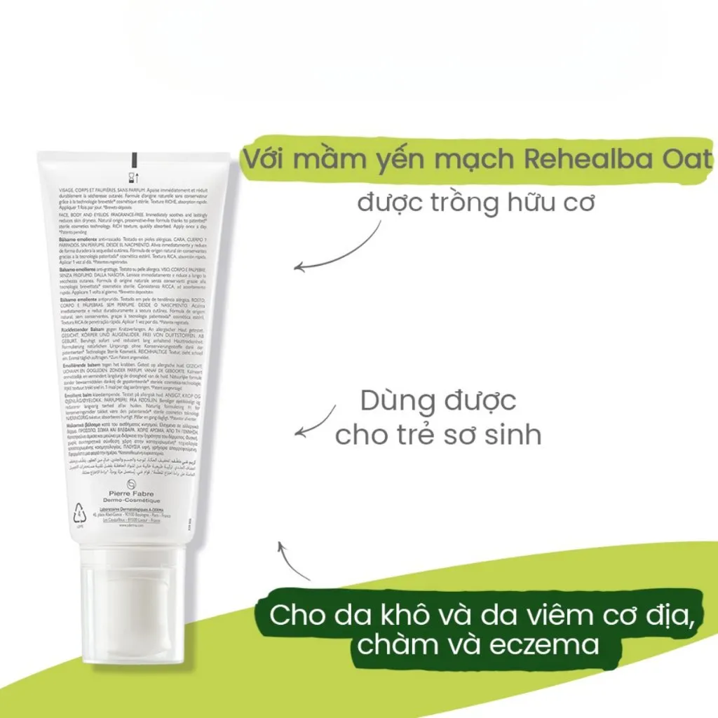A-DERMA Kem Dưỡng Aderma Exomega Allergo Emollient Balm Cho Da Khô, Rất Khô, Da Cơ Địa 200ML