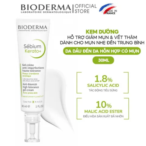 Kem Dưỡng BIODERMA Sebium Kerato+ Giảm Mụn Mờ Thâm Phù Hợp Cho Mọi Loại Da 30ml