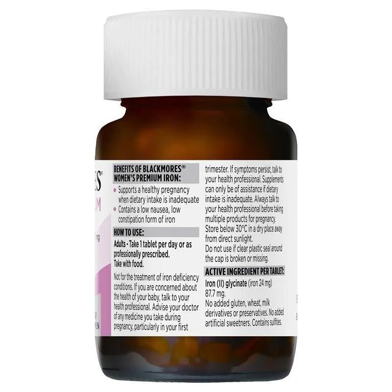 Blackmores Women’s Premium Iron Viên uống bổ sung sắt cho mẹ bầu - 30 Tablets