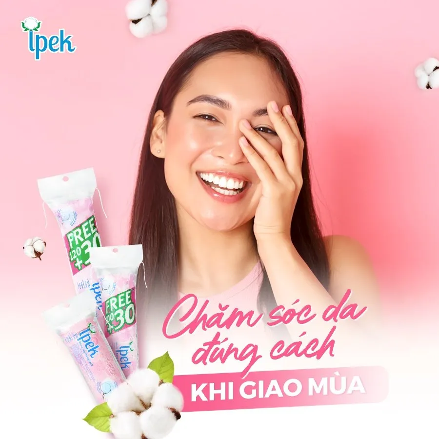 Bông Tẩy Trang IPEK Từ Cotton Tự Nhiên Mềm Nhẹ, Không Để Lại Xơ Bông 120+30 Pcs