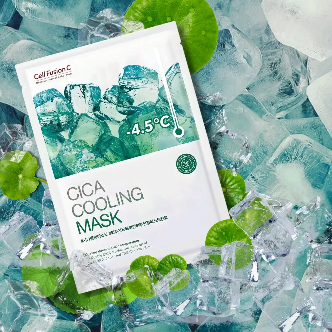 CELL FUSION C Mặt Nạ Dưỡng Da, Ngăn Ngừa Mụn Cell Fusion C CICA Cooling Mask 27g x 5pcs