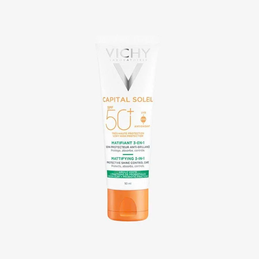 Kem Chống Nắng VICHY Capital Soleil Mattifying 3in1 SPF50+ UVB + UVA Bảo Vệ Da Toàn Diện 50ml