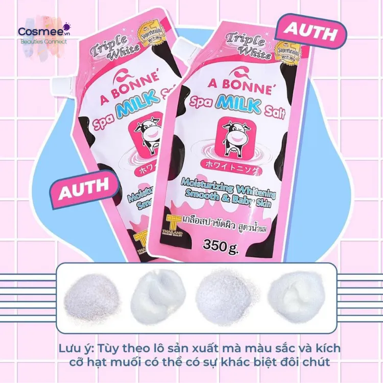 ABONNE Muối Tắm Tẩy Tế Bào Chết Spa - A Bonne Spa Milk Salt Làm Trắng & Mềm Mịn Da 350g