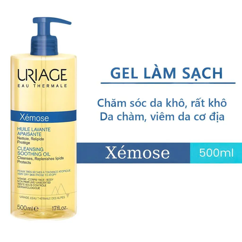 Gel Làm Sạch URIAGE Xémose Huile Lavante Apaisante Làm Sạch Dạng Gel Oil