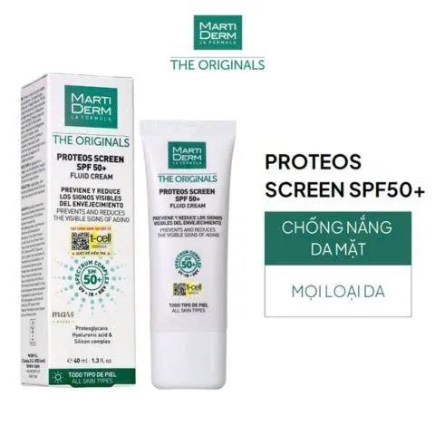 Kem Chống Nắng MartiDerm Proteos Screen SPF50+ - Ngừa Lão Hóa & Ngừa Nám (40ml)