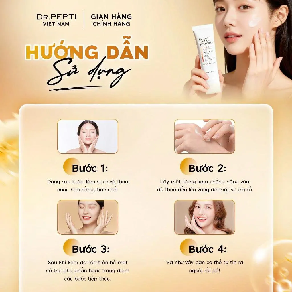 Kem Chống Nắng Nâng Tone Dr.Pepti UV Plus Tone Up Sun Screen SPF 50+ PA++++