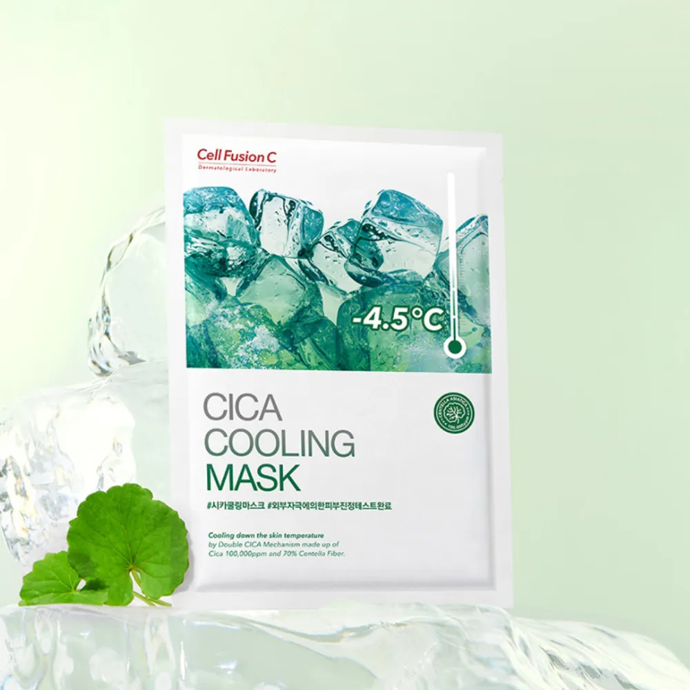 CELL FUSION C Mặt Nạ Dưỡng Da, Ngăn Ngừa Mụn Cell Fusion C CICA Cooling Mask 27g x 5pcs