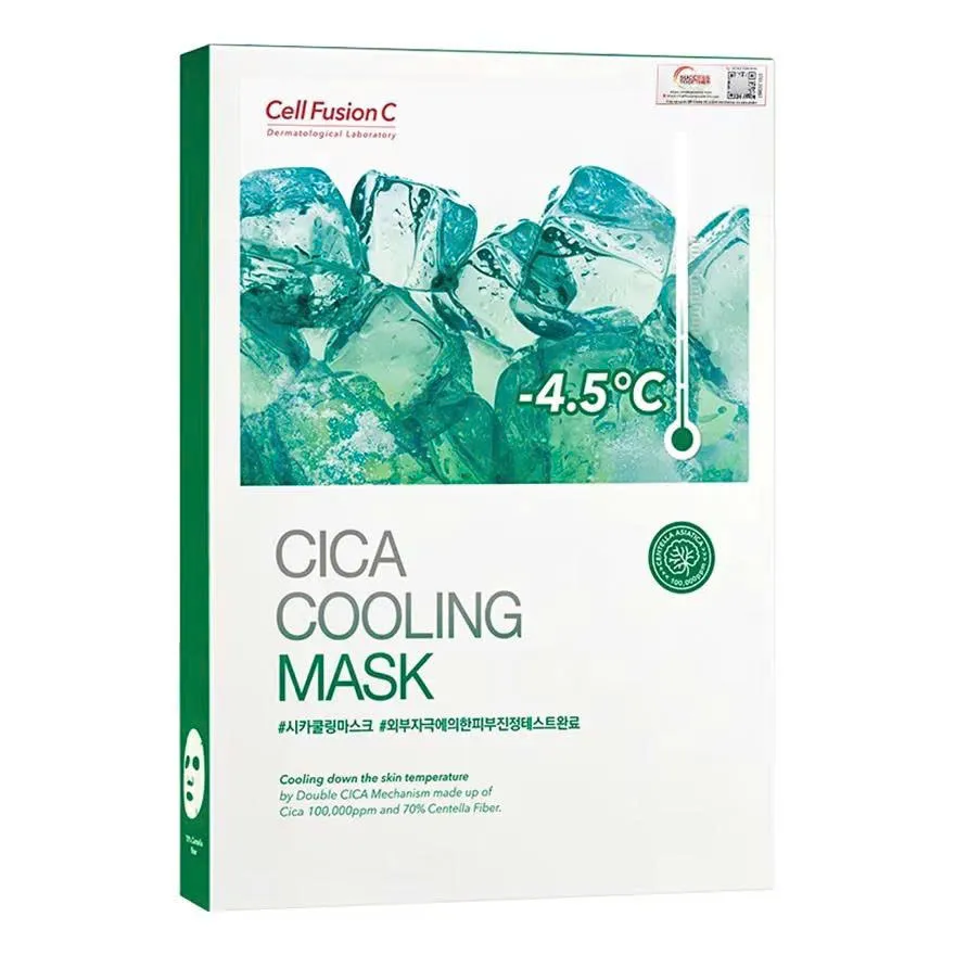 CELL FUSION C Mặt Nạ Dưỡng Da, Ngăn Ngừa Mụn Cell Fusion C CICA Cooling Mask 27g x 5pcs