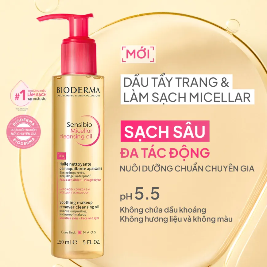 Dầu Tẩy Trang BIODERMA Sensibio Micellar Cleansing Oil Cho Da Khô, Nhạy Cảm 150ml
