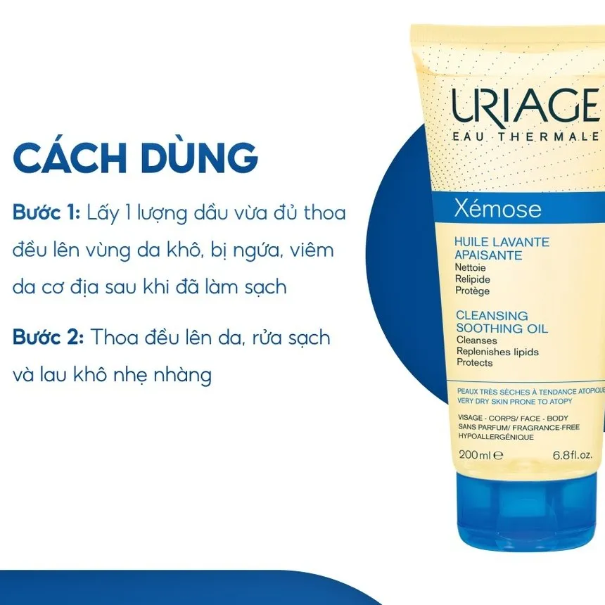 Gel Làm Sạch URIAGE Xémose Huile Lavante Apaisante Làm Sạch Dạng Gel Oil