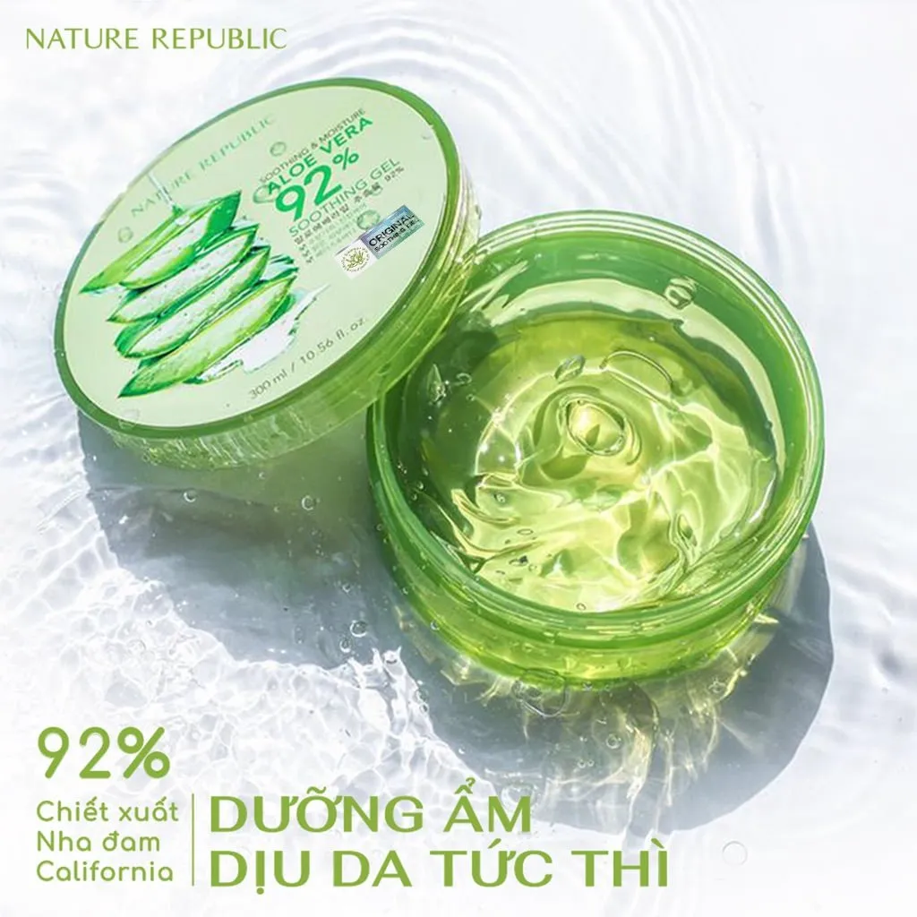 Gel Nha Đam Nature Republic Soothing & Moisture Aloe Vera 92% Kem dưỡng ẩm và làm dịu da 300ml