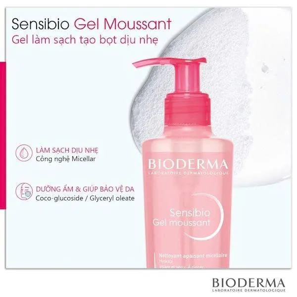 Gel Rửa Mặt BIODERMA Sensibio Moussant Dành Cho Da Nhạy Cảm 200ml