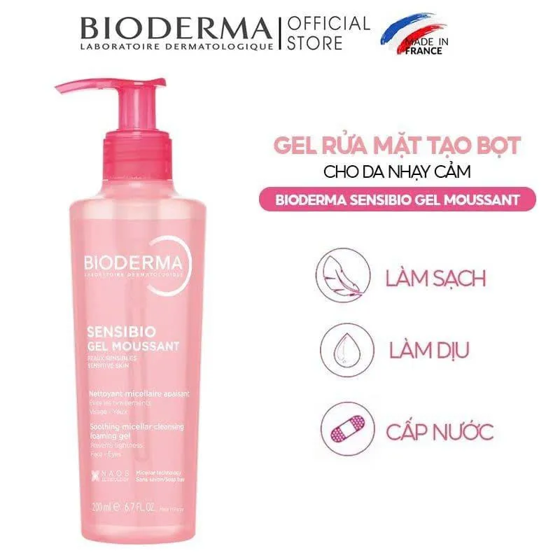 Gel Rửa Mặt BIODERMA Sensibio Moussant Dành Cho Da Nhạy Cảm 200ml