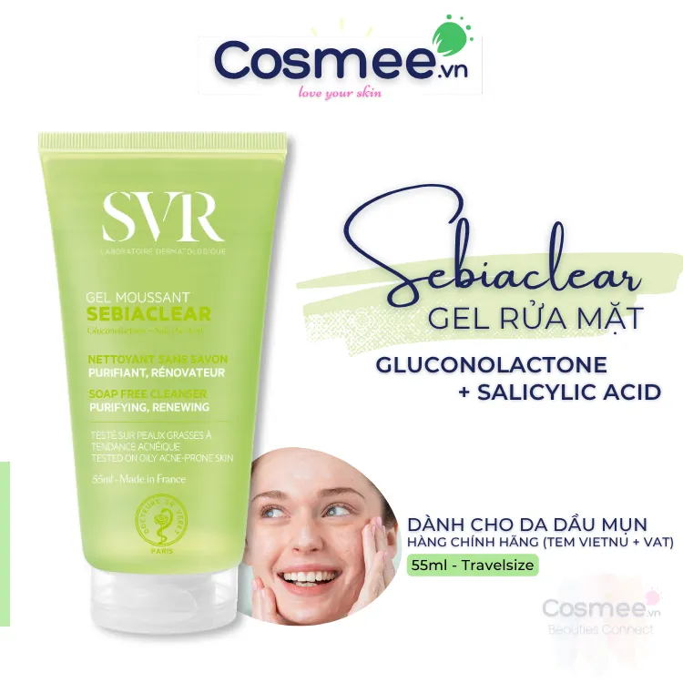 Sữa Rửa Mặt SVR Sebiaclear Gel Mousant - Travelsize 55ml