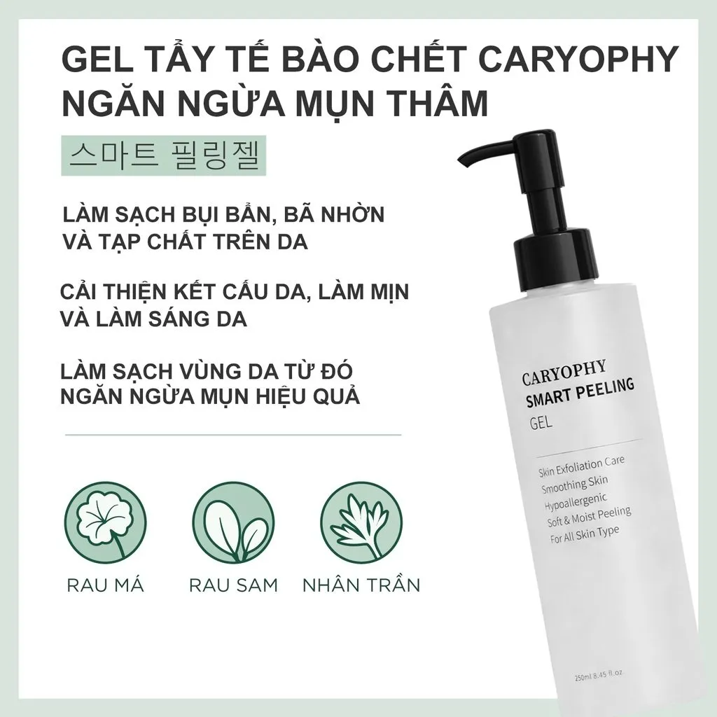 Gel tẩy tế bào chết Caryophy Smart Peeling Gel - Tẩy da chết vật lý dịu nhẹ cho da mụn