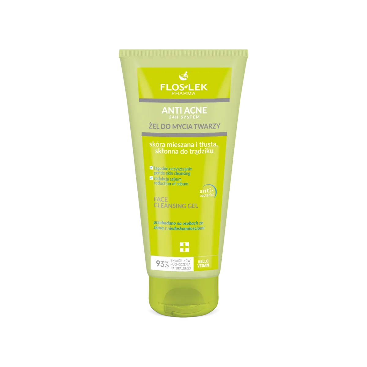 Gel Rửa Mặt FLOSLEK Anti Acne Giúp Da Sạch Sâu, Hỗ Trợ Giảm Mụn Đầu Đen, Dầu Thừa 200ml