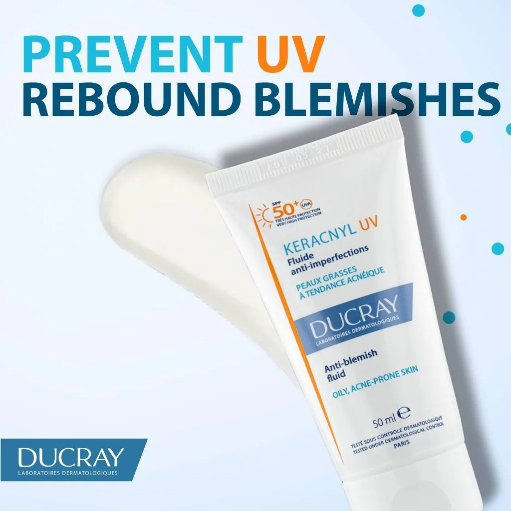Kem Chống Nắng DUCRAY Keracnyl UV Anti-Blemish Fluid SPF50+ Dịu Da, Mờ Thâm Cho Da Dầu, Mụn 50ml