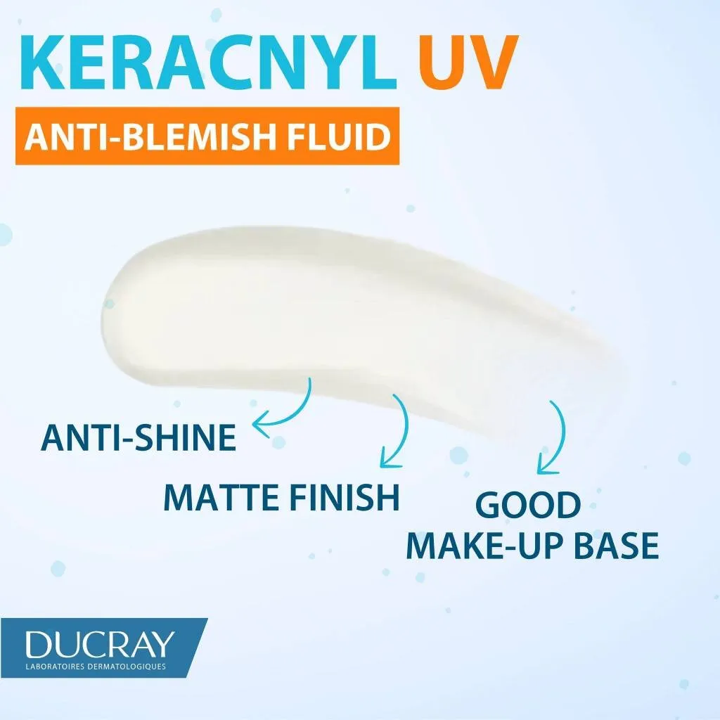 Kem Chống Nắng DUCRAY Keracnyl UV Anti-Blemish Fluid SPF50+ Dịu Da, Mờ Thâm Cho Da Dầu, Mụn 50ml