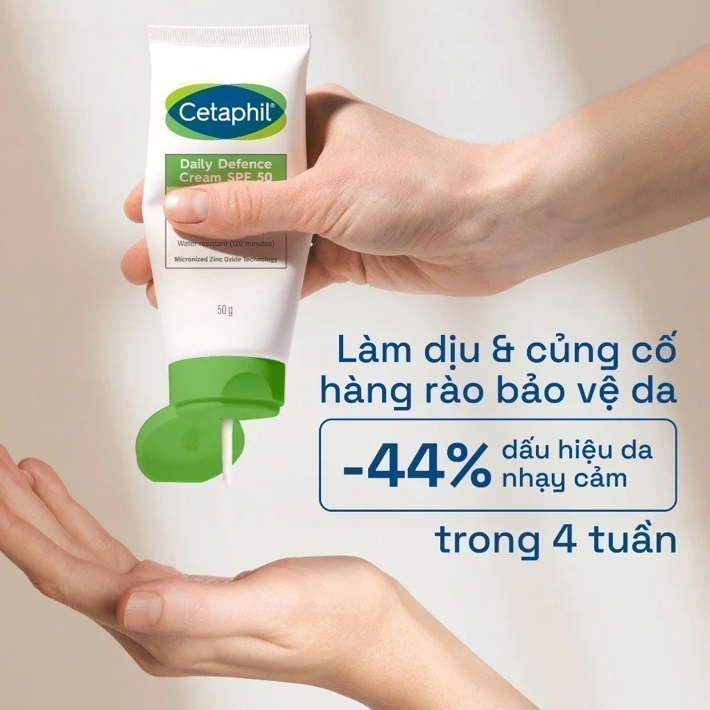 Kem Chống Nắng Dưỡng Ẩm 2in1 CETAPHIL Daily Defense Cream SPF50 Cho Da Dầu Nhạy Cảm