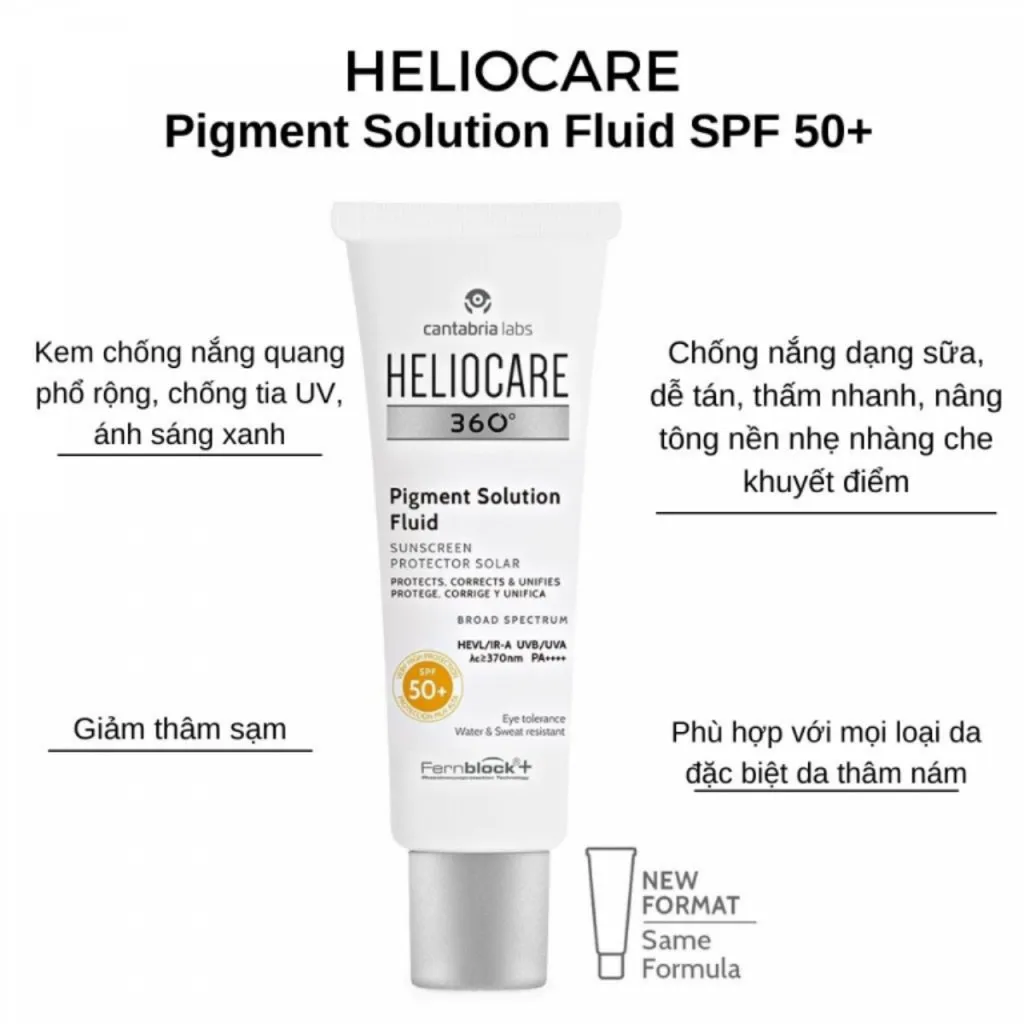 Kem Chống Nắng HELIOCARE 360 Pigment Solution Fluid Làm Mờ Đốm Nâu, Tàn Nhang 50mL