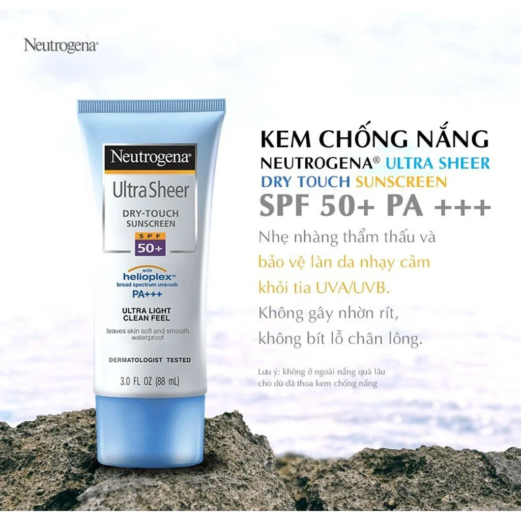 Kem Chống Nắng NEUTROGENA Ultra Sheer Dry Touch Sunblock SPF 50 PA+ Khô Thoáng 88mL