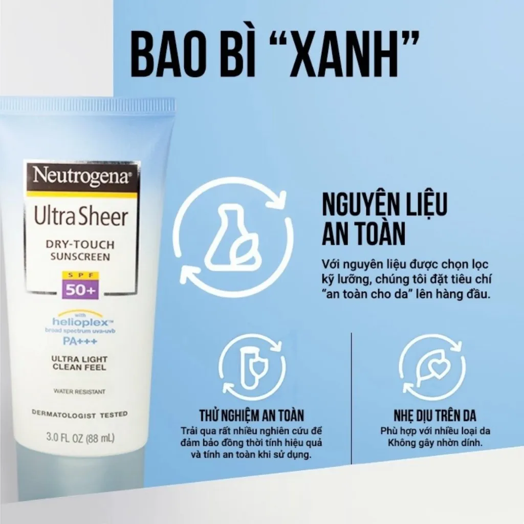 Kem Chống Nắng NEUTROGENA Ultra Sheer Dry Touch Sunblock SPF 50 PA+ Khô Thoáng 88mL
