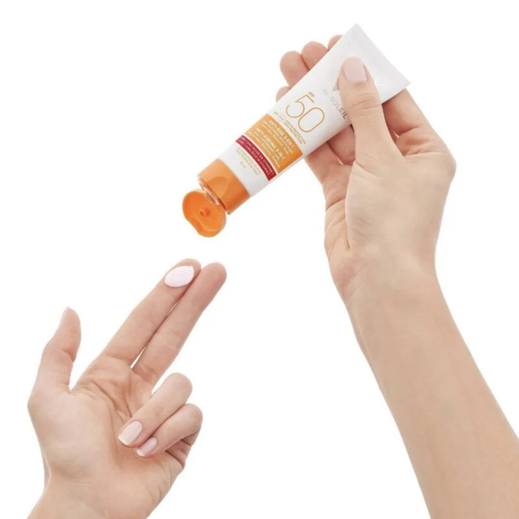 Kem Chống Nắng VICHY Capital Soleil Anti Ageing 3in1 SPF50+ UVB + UVA Hạn Chế Lão Hóa 50ml