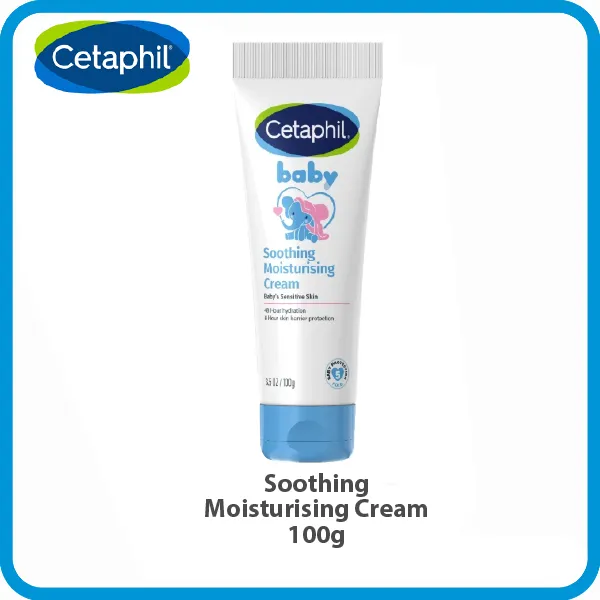 Kem Dưỡng CETAPHIL Baby Soothing & Moisturising Cream Làm Dịu & Dưỡng và Khóa Ẩm Sâu 24h Cho Bé 100g