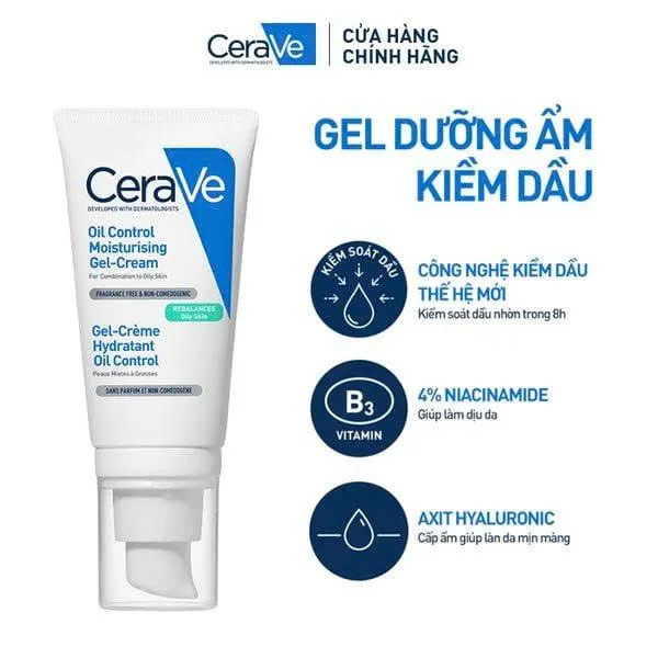 Kem Dưỡng CERAVE Oil Control Moisturizing Gel-Cream Giúp Dưỡng Ẩm & Kiểm Soát Dầu 52ml