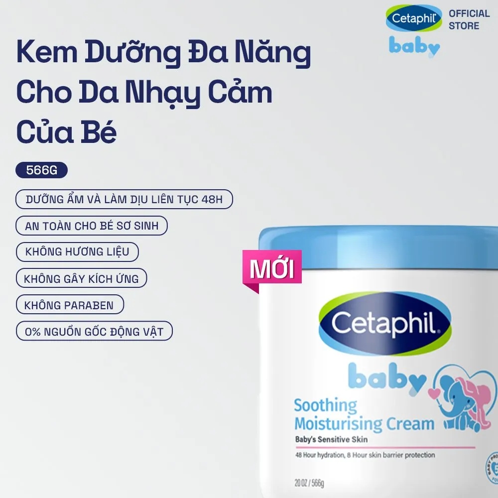 Kem Dưỡng Đa Năng CETAPHIL Baby Soothing & Moisturising Cream Làm Dịu & Dưỡng Ẩm Da Cho Bé 556g