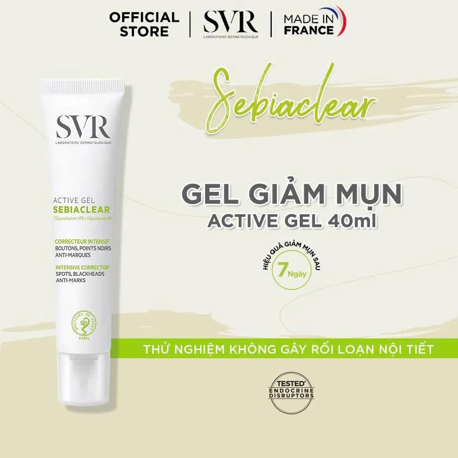 Kem Dưỡng SVR Sebiaclear Active Gel - Giảm mụn hiệu quả cho da dầu mụn, nhạy cảm 40ml