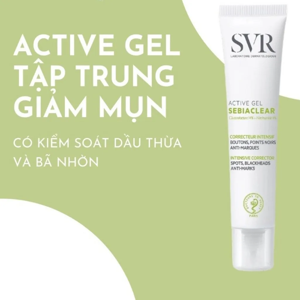 Kem Dưỡng SVR Sebiaclear Active Gel - Giảm mụn hiệu quả cho da dầu mụn, nhạy cảm 40ml