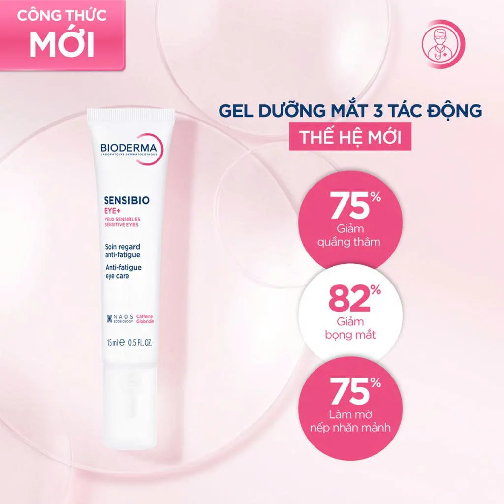 Kem Mắt BIODERMA Sensibio Eye Dưỡng Ẩm, Giảm Thâm, Nếp Nhăn Và Bọng Mắt 15ml