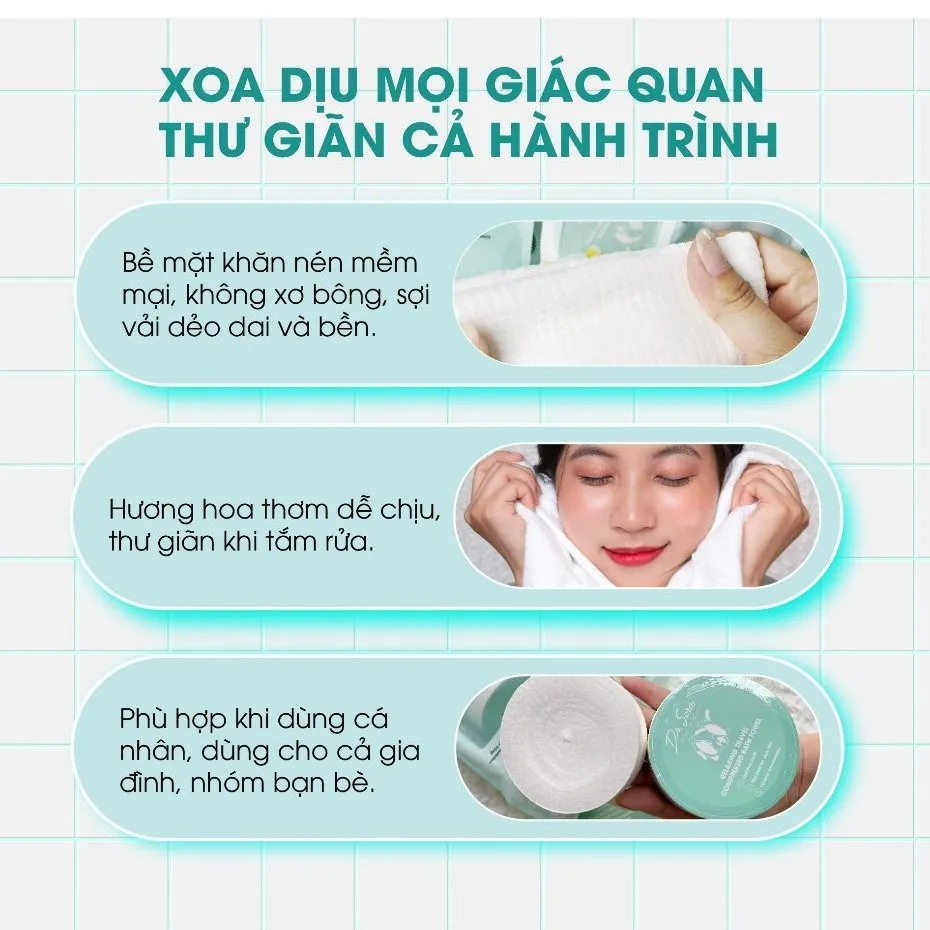 Khăn Tắm Nén DR.SERA Relaxing Travel Compressed Towel Thư Giãn Tiệt Trùng