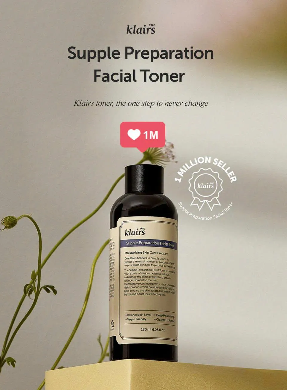 KLAIRS Supple Preparation Facial Toner - [Mùi thảo mộc] 180ml