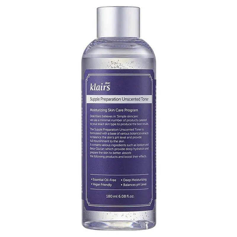Klairs Supple Preparation Unscented Toner - Không mùi 180ml