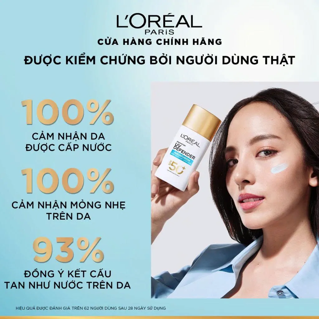 Chống Nắng Loreal Paris Water Gel UV Defender Aquafusion Daily 50+ PA++++ 60ml
