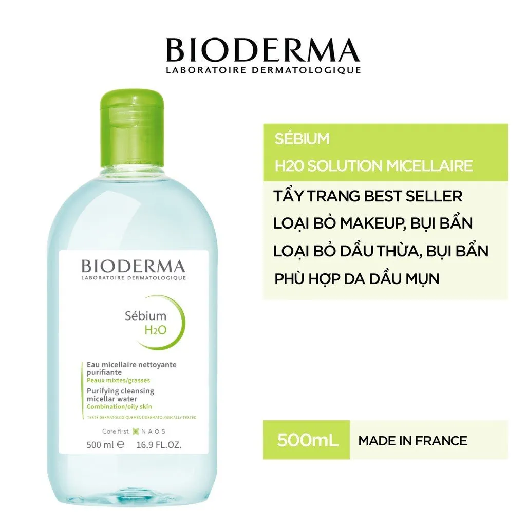 Nước Tẩy Trang BIODERMA Sebium H2O Sạch Sâu, Dịu Nhẹ Dành Cho Mọi Loại Da
