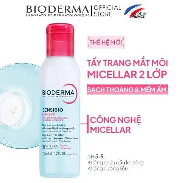 Nước Tẩy Trang BIODERMA Sensibio H2O Eye Biphasic Micellar Makeup Remover 125ml