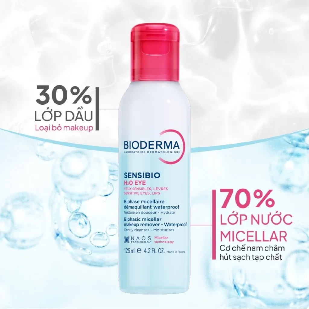 Nước Tẩy Trang BIODERMA Sensibio H2O Eye Biphasic Micellar Makeup Remover 125ml
