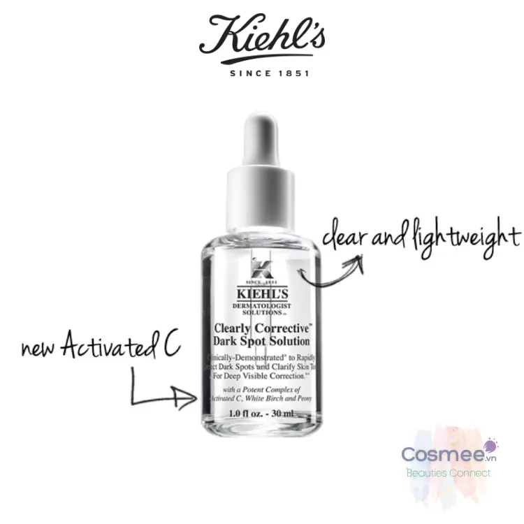 Serum Vitamin C Sáng Da Mờ Thâm Kiehl's Clearly Corrective Dark Spot Solution 15ml