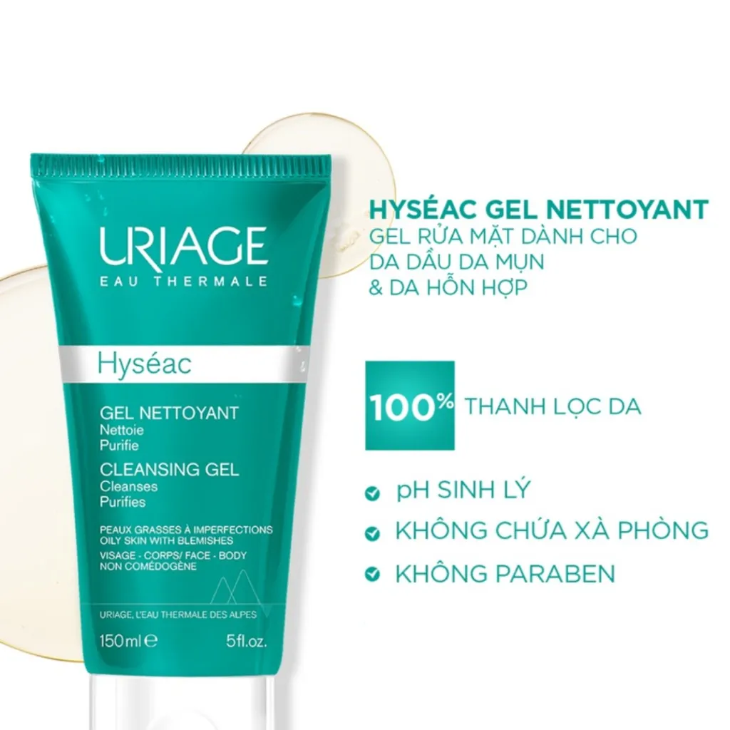 Sữa Rửa Mặt URIAGE Hyséac Gel Nettoyant Dạng Gel - 150ml