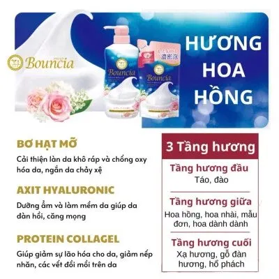 Sữa Tắm Chiết Xuất Sữa Bò BOUNCIA Cow Brand Body Soap Tạo Bọt Siêu Mịn, Dưỡng Ẩm Sâu Cho Da