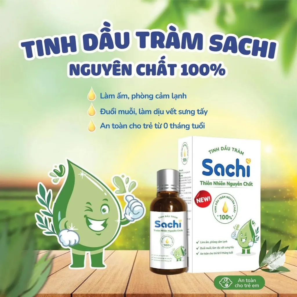 Tinh Dầu Tràm SACHI Nguyên Chất Giúp Làm Ấm Cơ Thể, Giảm Đầy Hơi 30ml